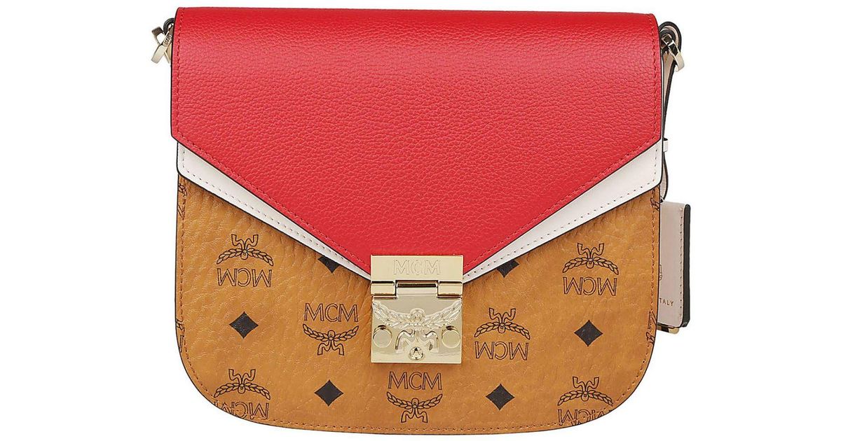 MCM Patricia Block Visetos Leather Crossbody Wallet Red - 15% OFF