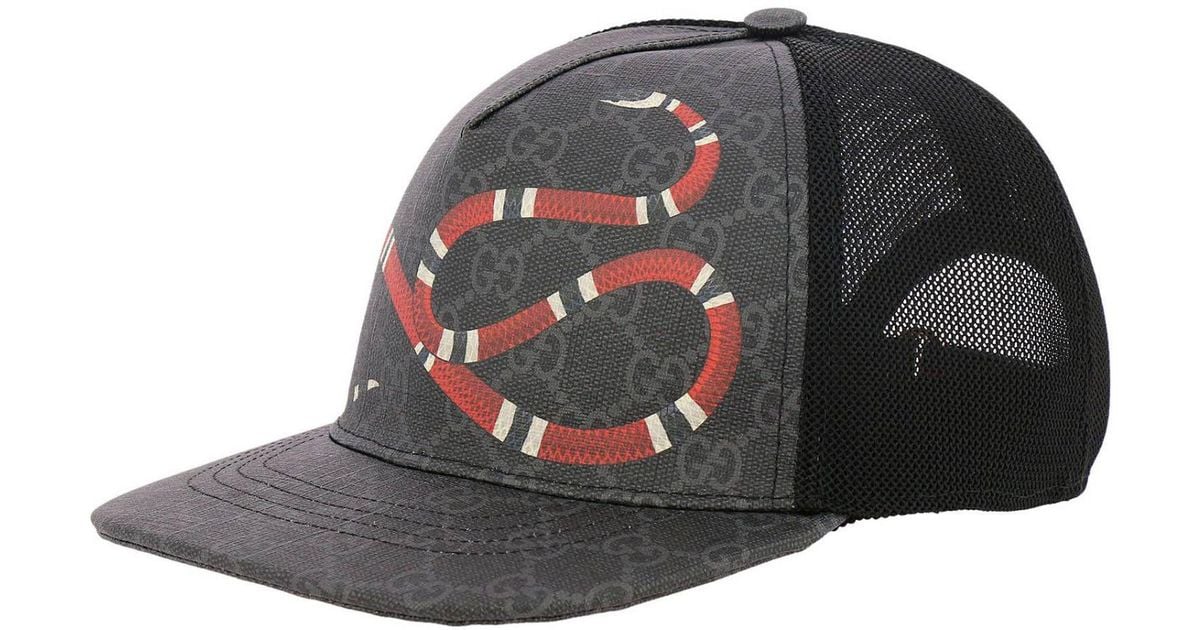 Gucci Canvas Snake GG Jacquard Baseball Cap in Black for Men Save 37 Lyst