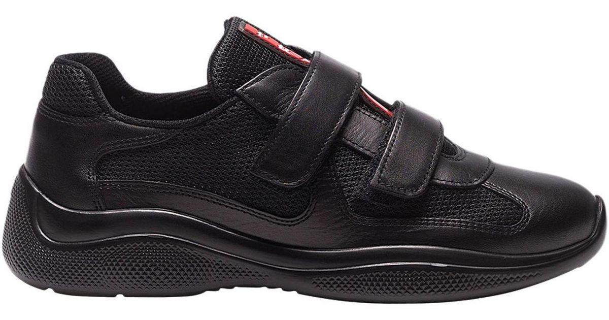 ladies black prada trainers