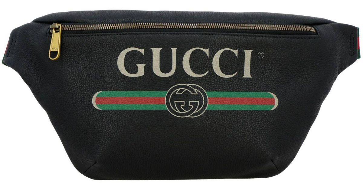 Gucci Print Belt Bag Vintage Logo Medium Black