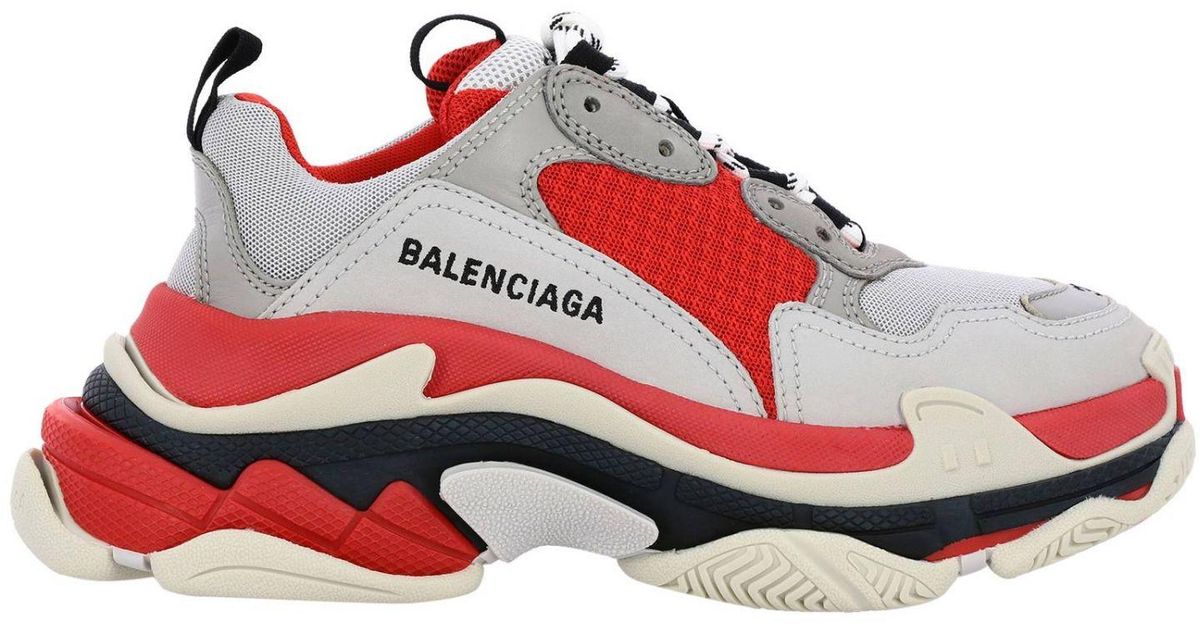 Balenciaga Synthetic Triple S Running Sneakers In Leather And Micro ...