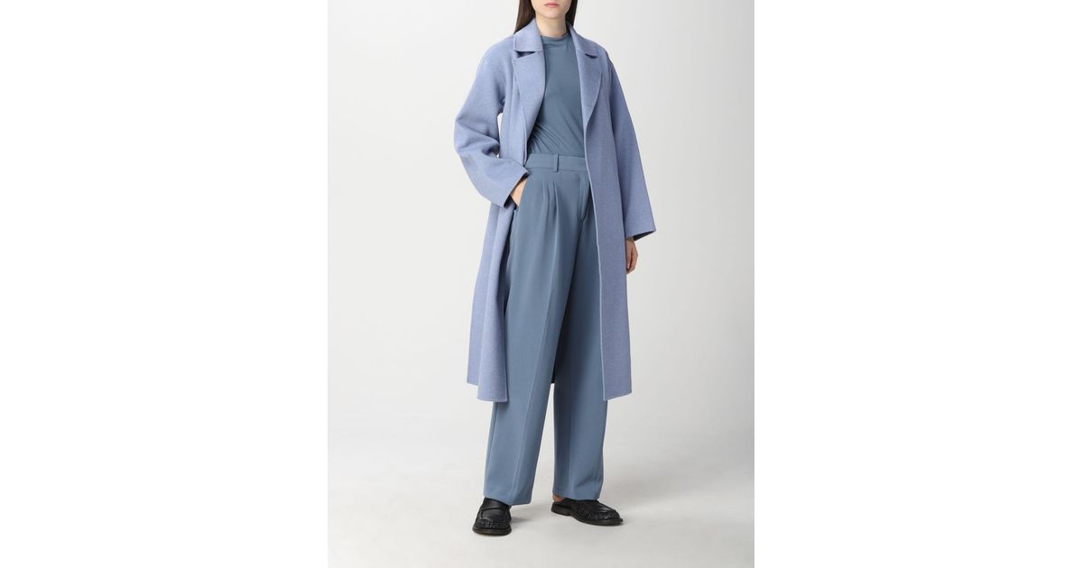 Theory Wolle Andere materialien mantel in Blau Damen Bekleidung Jacken Freizeitjacken 