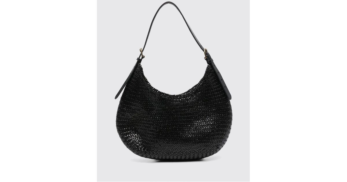 Dragon Diffusion Mezza Luna Woven Leather Bag in Black | Lyst