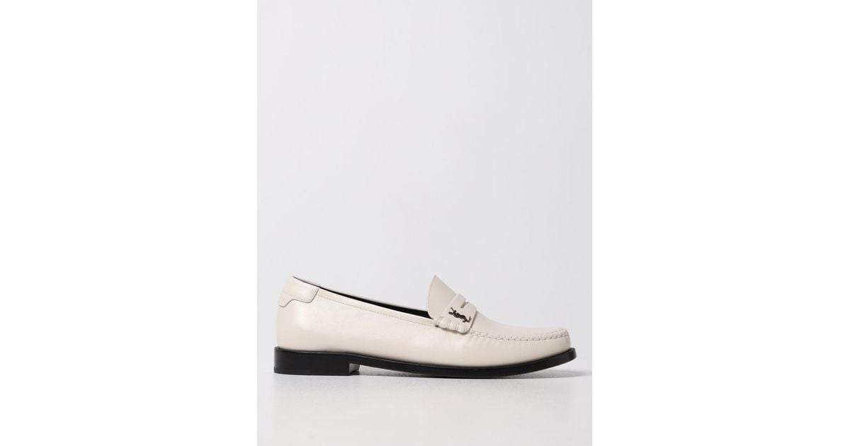 Saint Laurent Loafers in Pearl (White) for Men | Lyst
