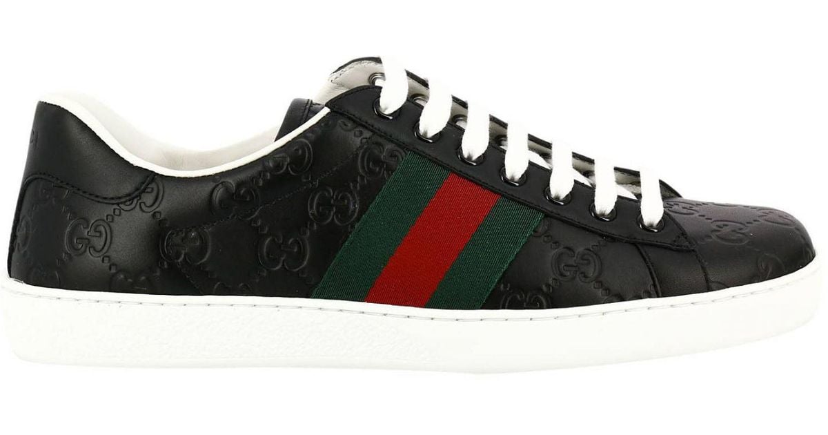 Gucci Leather Shoes Men in Black for 