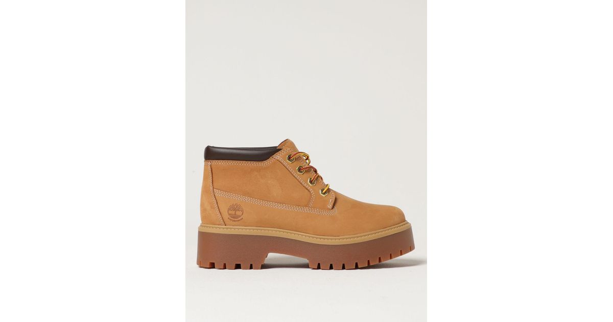 Timberland Flat Ankle Boots in Brown | Lyst