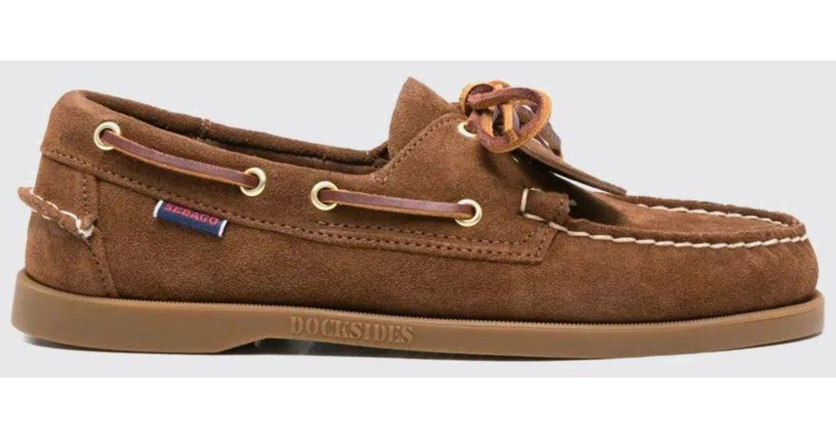 Sebago Portland Artisan Suede Boat Shoes in Brown for Men | Lyst