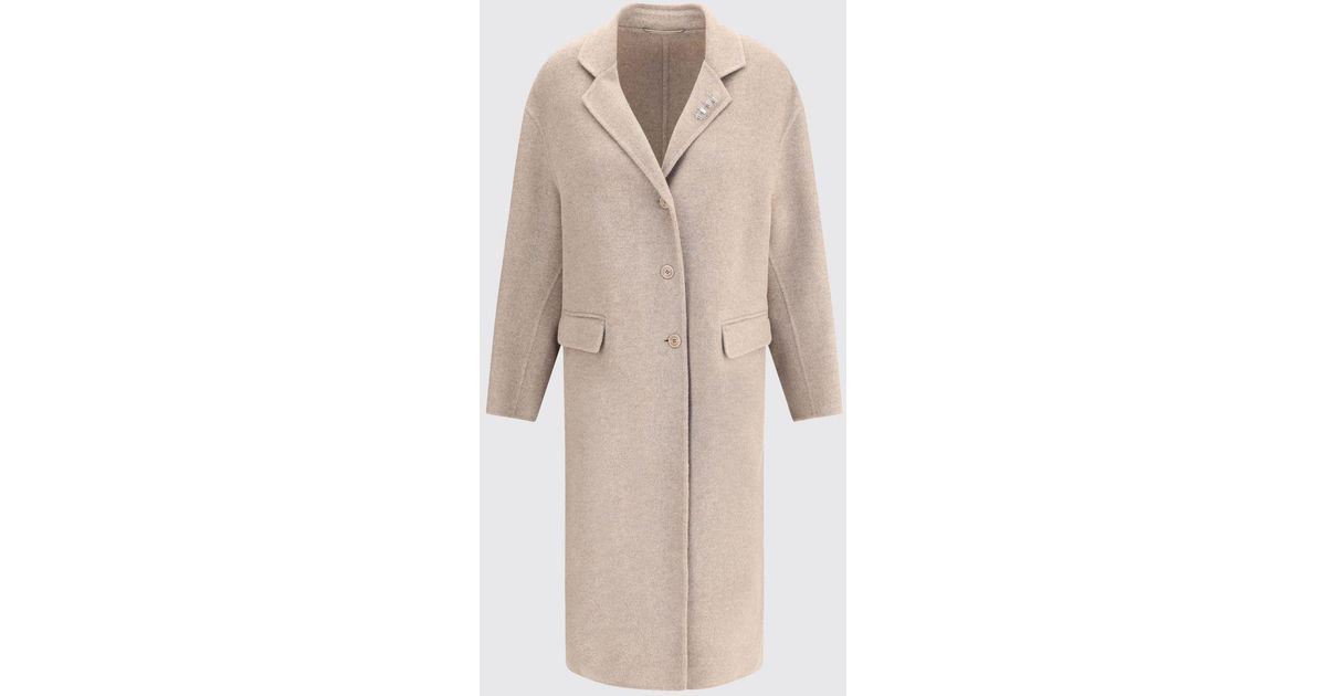 Veste En Cuir Et Daim Ermanno Scervino - Taille 40 - Beige - Occasion Bon état