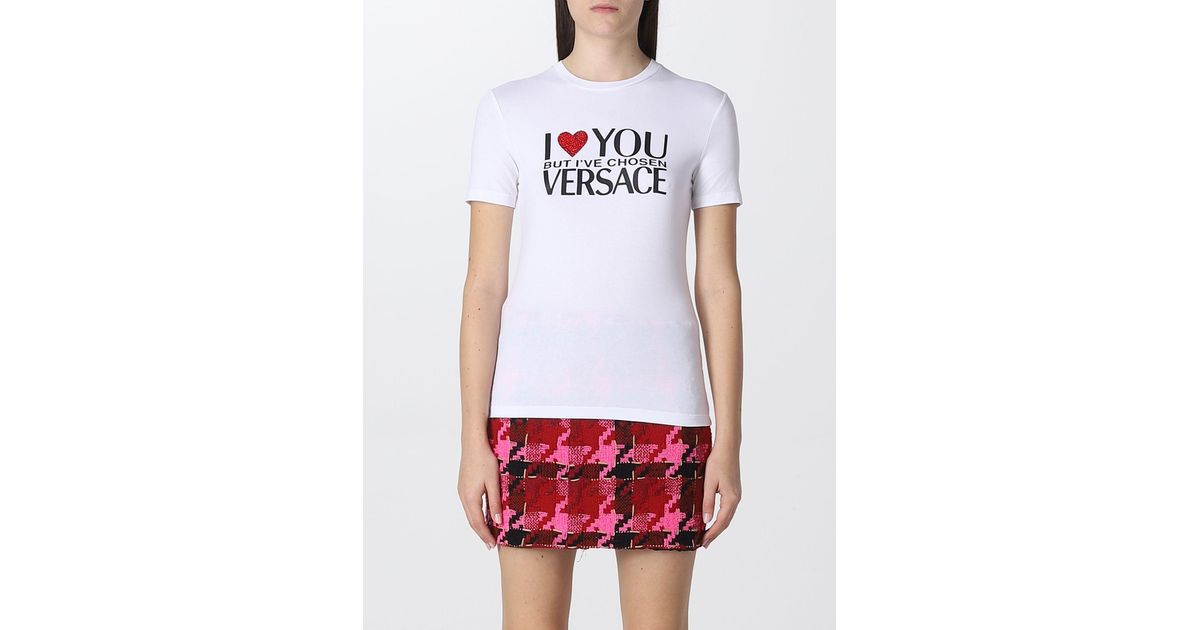 関税送料込★VERSACE I Love You Tシャツ 今日特価】VERSACE ヴェルサーチ I LOVE YOU ダイヤモンド入り