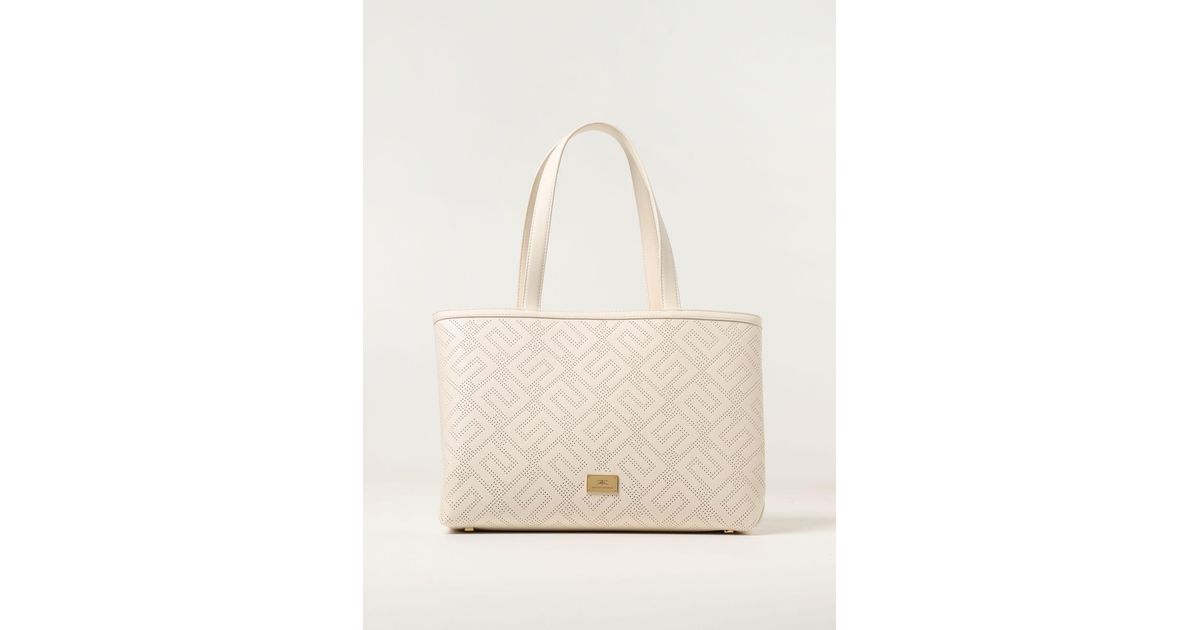 Elisabetta Franchi Tote Bags in Natural | Lyst