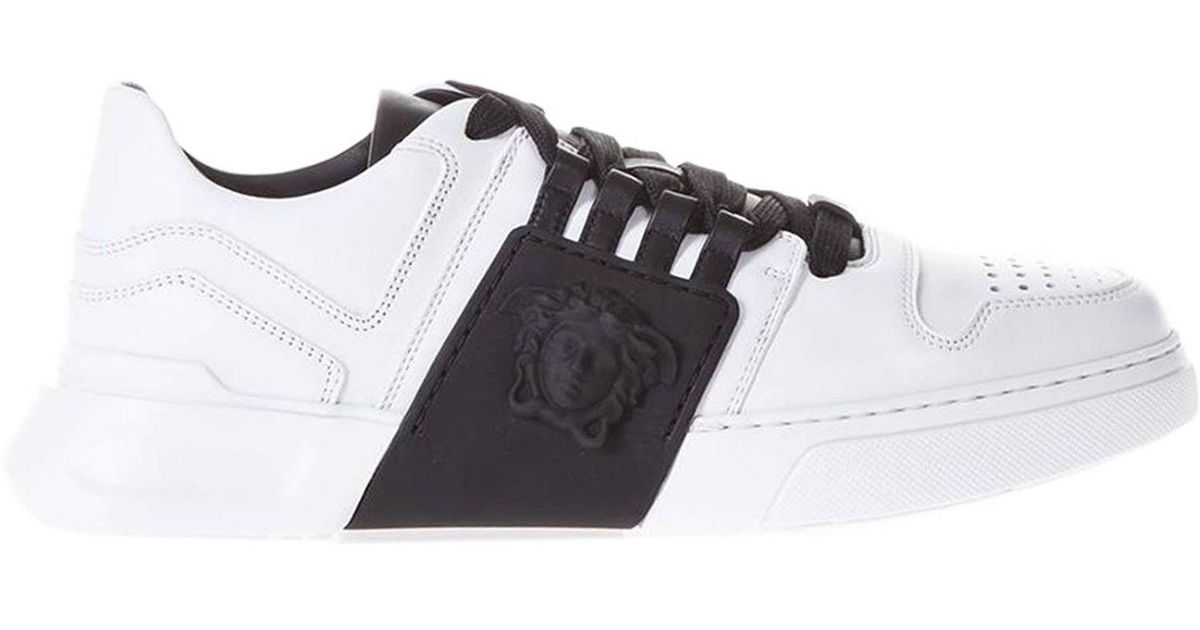 mens white versace sneakers