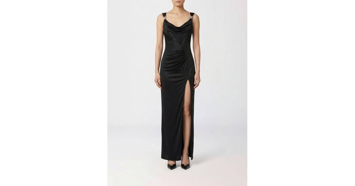 black one shoulder evening dress Sculpted Fitted Tie Size:Us Size 24W Elegant Black Dresser with Plum