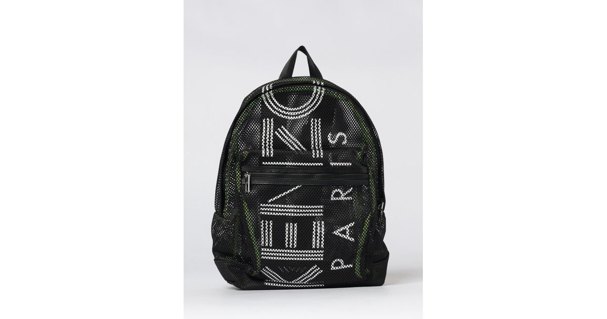 KENZO Perforated Mesh Backpack With Printed Logo in Black for Men | Lyst