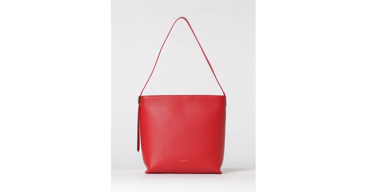 Coccinelle C-Me Lock Grained Leather Bag in Red | Lyst