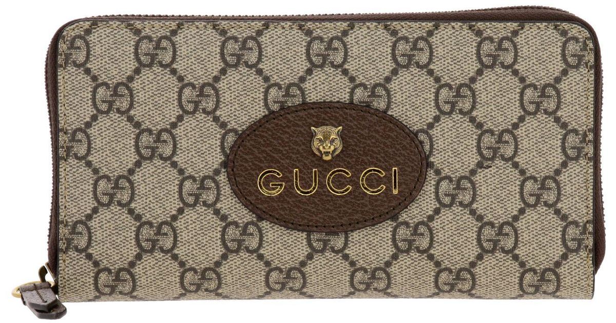 Gucci Brown Men's Neo Vintage GG Supreme Zip Around Wallet 473953