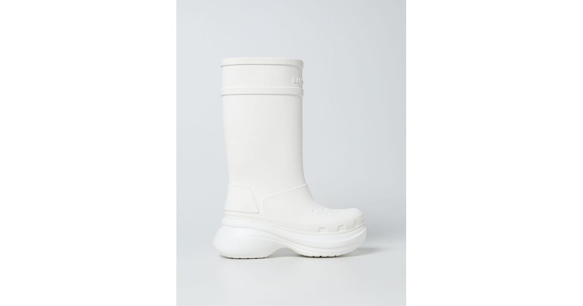 Balenciaga Crocs Tm Rubber Boots in White - Lyst