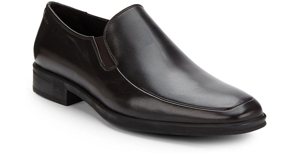 Bruno Magli Pitto Leather Apron-toe Loafers in Dark Brown (Brown) for ...