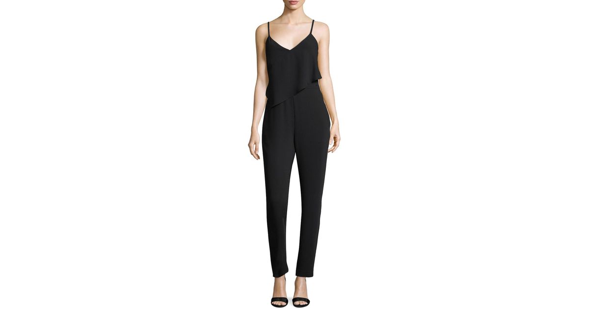 Armani Exchange Synthetic Spaghetti Strap Jumpsuit in Black - Lyst