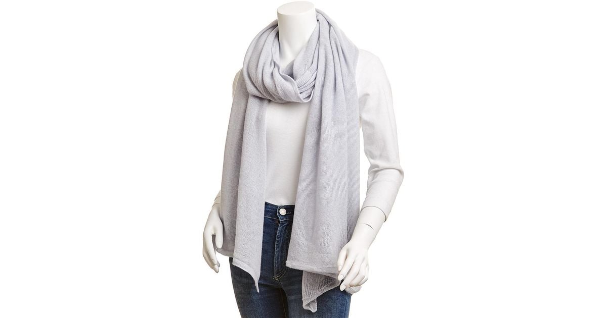 Portolano Lightweight Cashmere Wrap in Grey Lyst UK