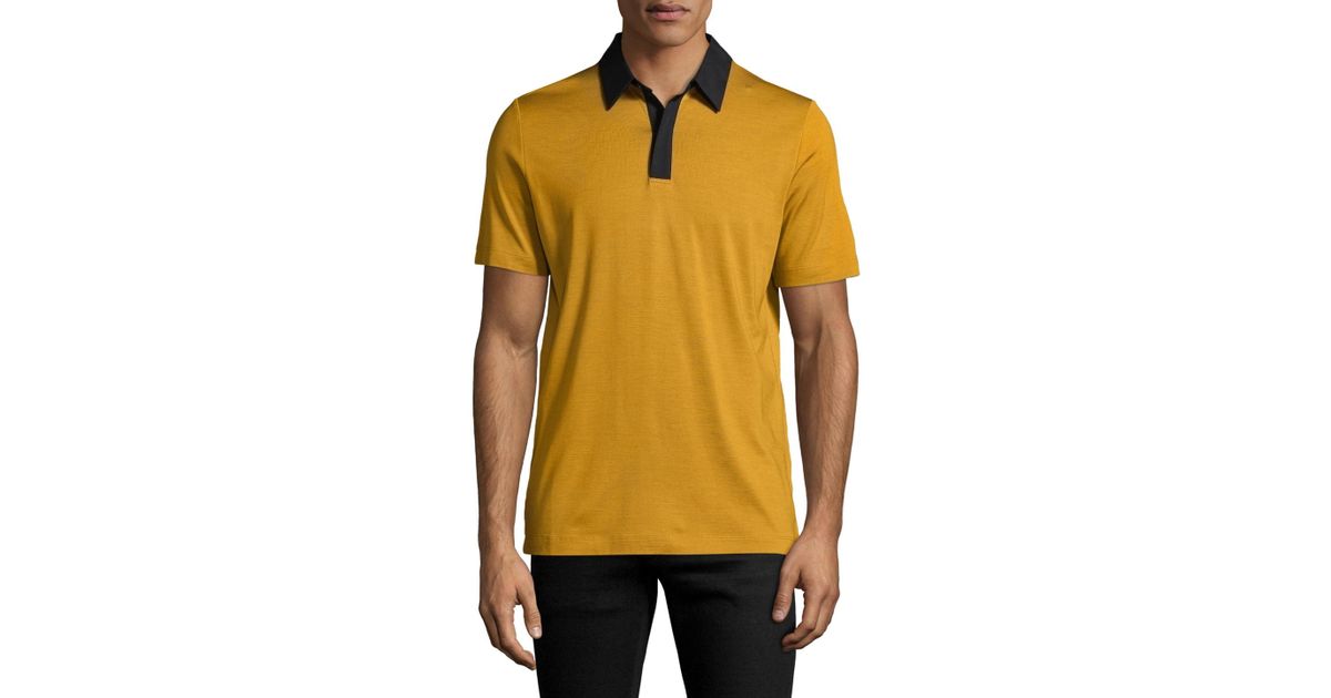 Theory Cotton Contrast Polo Shirt in 