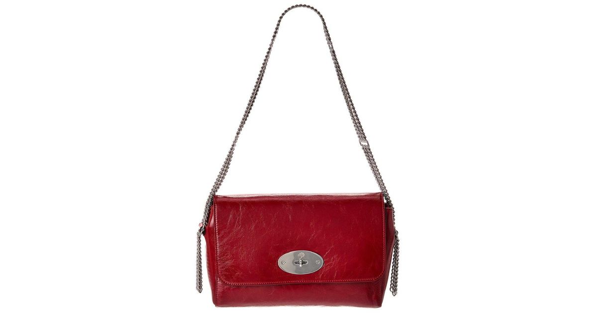 Mulberry Lily Chain-Linked Foldover Medium Leather Shoulder Bag in