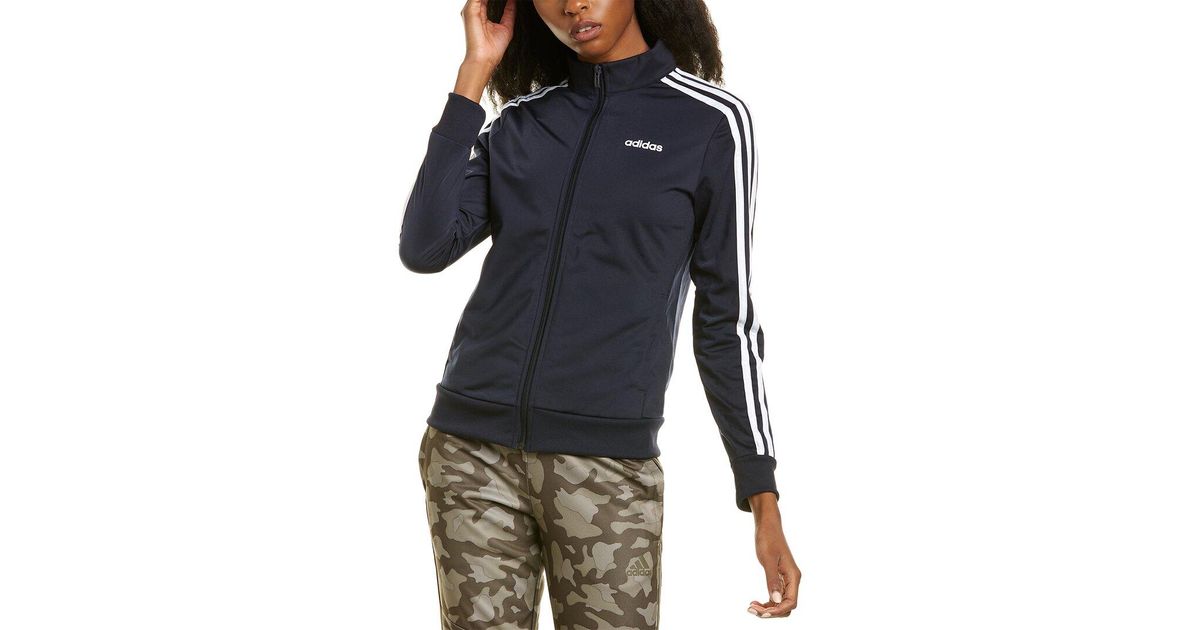adidas Essential 3stripe Tricot Track Jacket in Blue Lyst