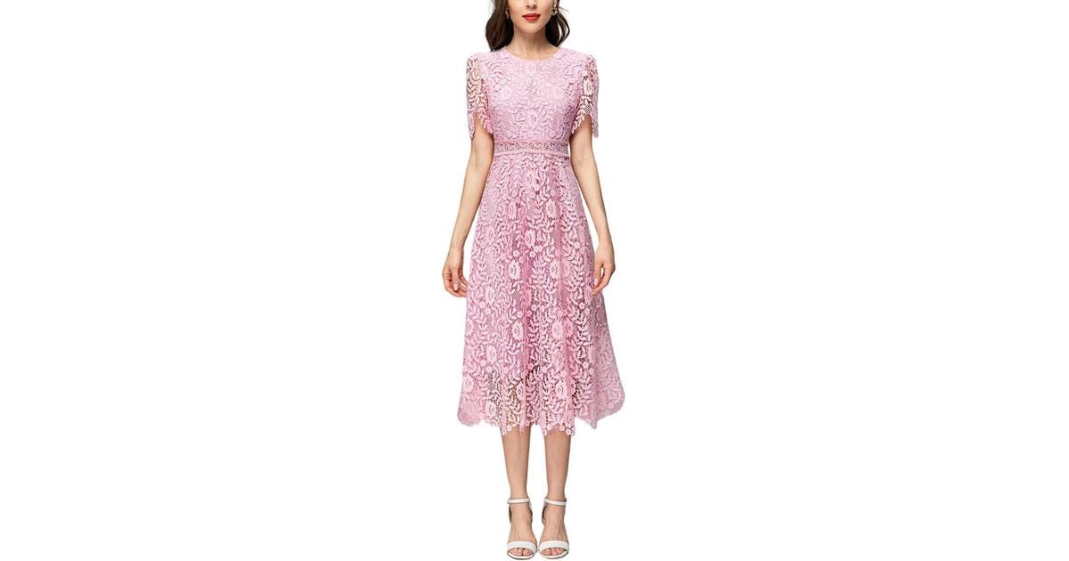 BURRYCO Midi Dress in Pink | Lyst