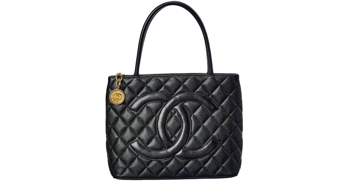 CHANEL Black Caviar Leather Medallion Tote – Pretty Things Hoarder