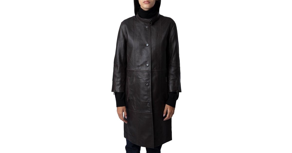 コート Zadig & Voltaire Macari Buttoned Leather Coat 22016338_51901267_600.jpg