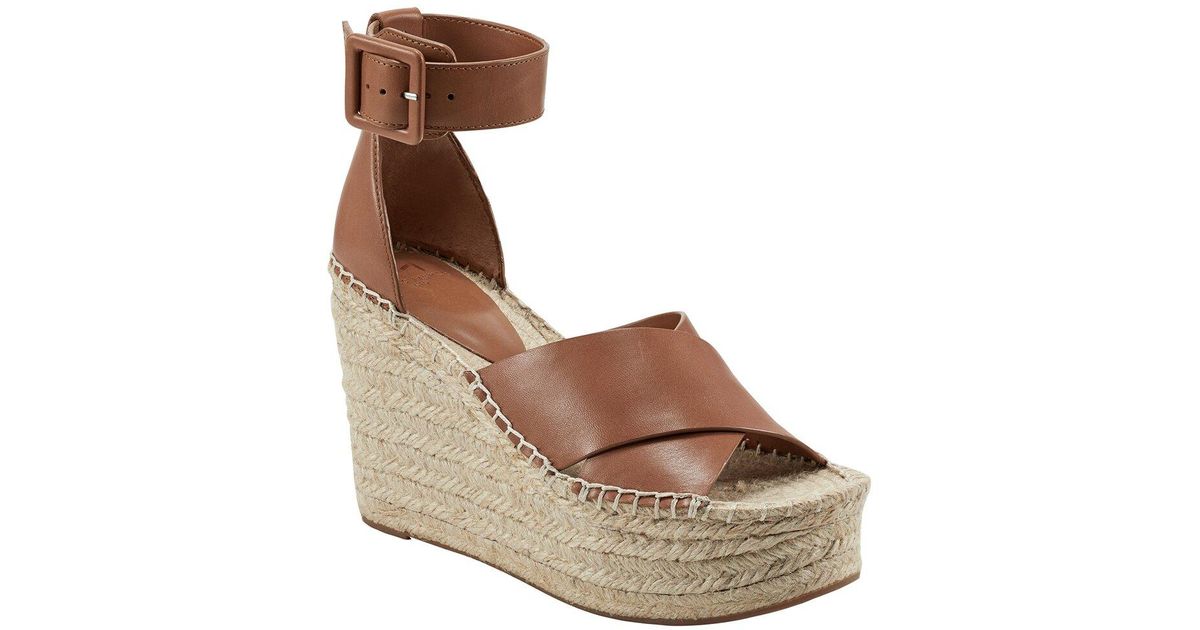 Marc Fisher Able Leather Sandal in Brown Lyst