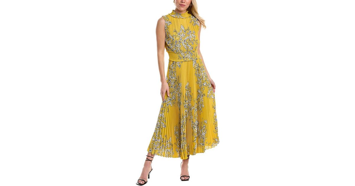 Nanette Lepore Chiffon Maxi Dress in Yellow | Lyst