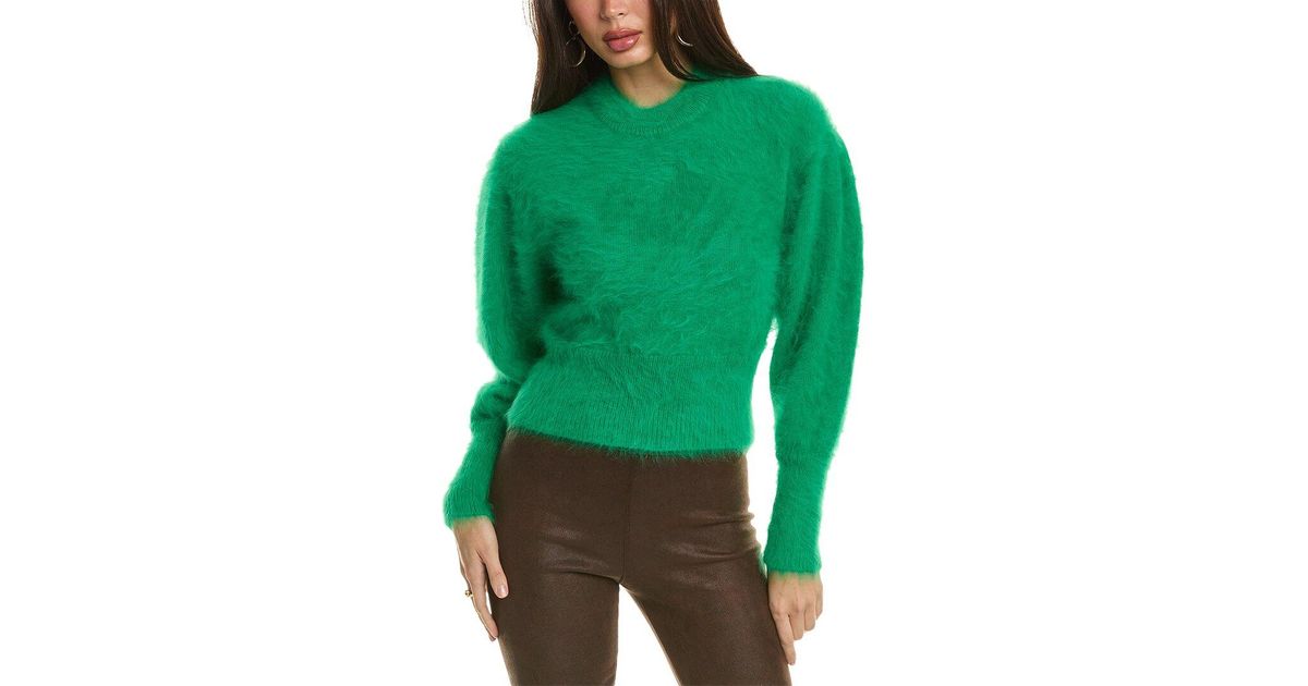 Ulla Johnson Emira Fuzzy Angora-blend Sweater in Green | Lyst