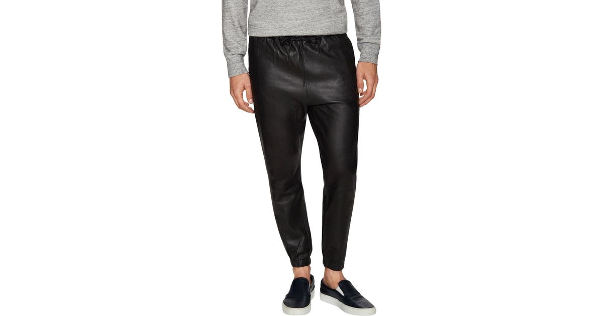 J Brand Leather Joggers in Black for Men Lyst