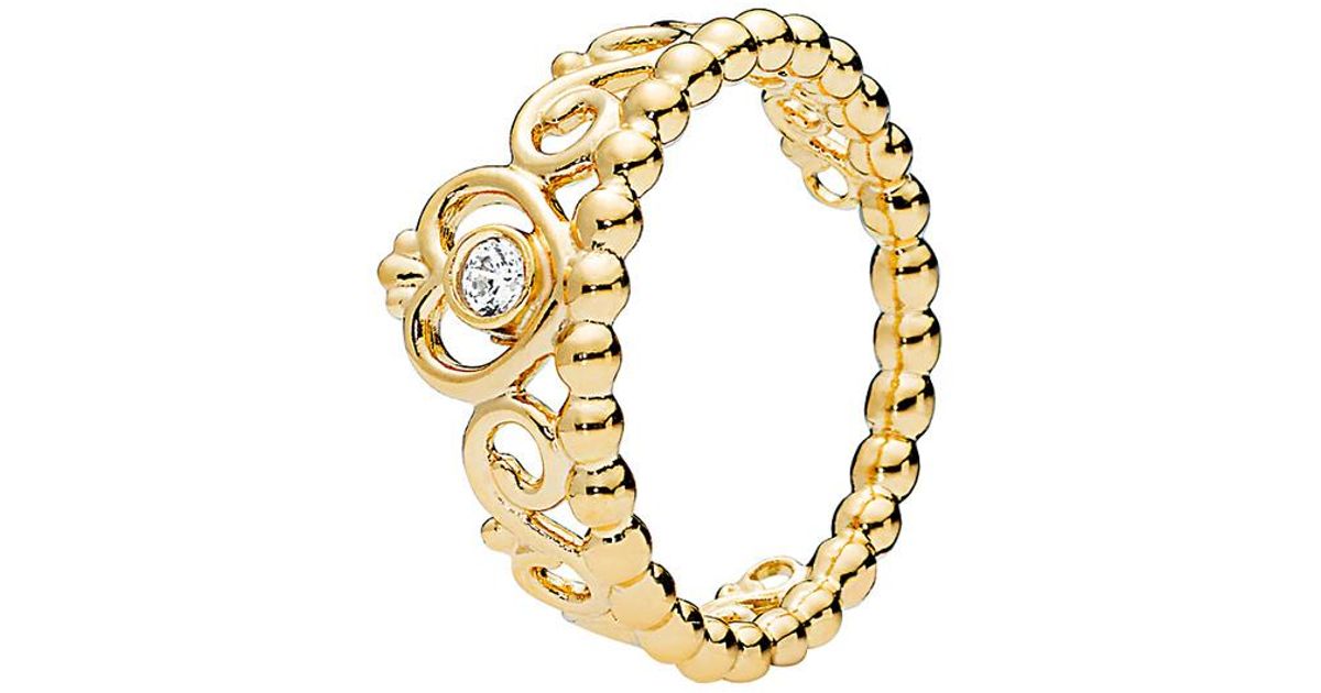 Pandora shine 18k over silver tiara crown ring deals