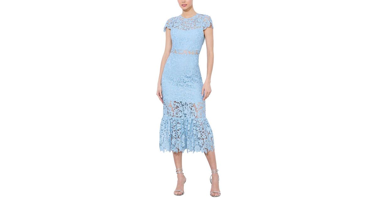 Alice + Olivia Clover Midi Dress in Blue | Lyst Alice + Olivia Clover Midi Dress in Blue | Lyst