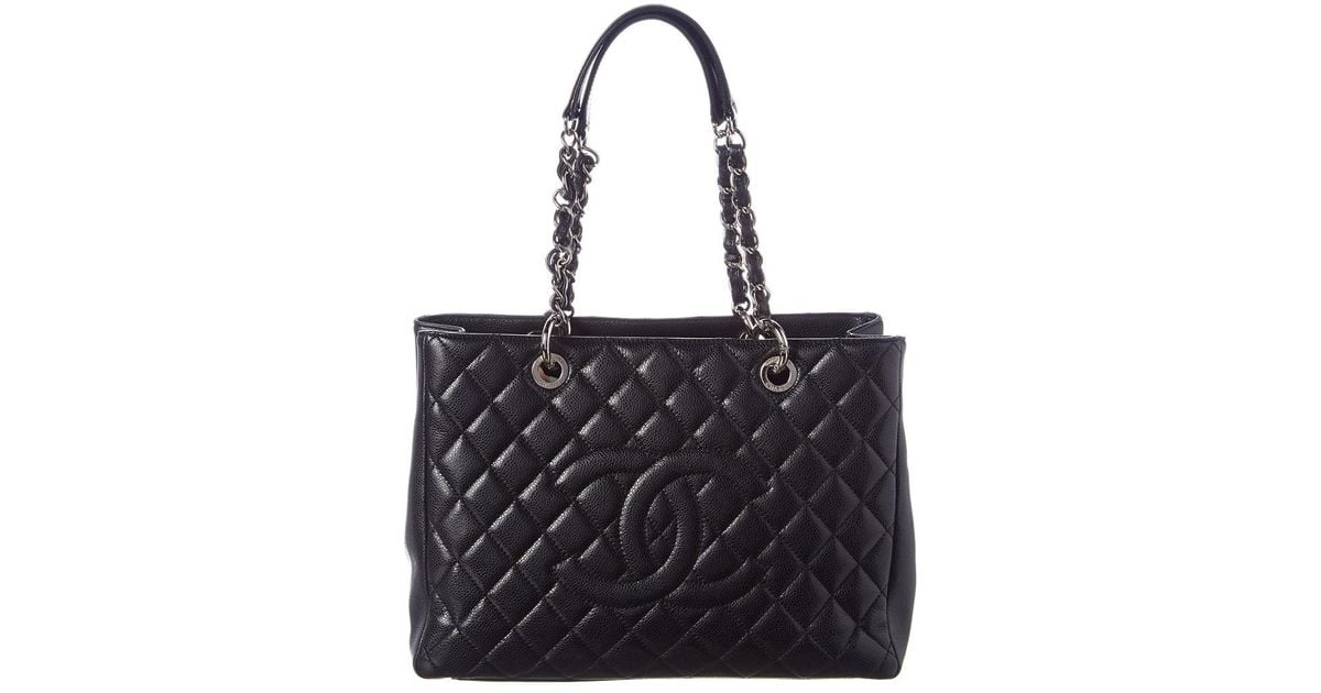 Chanel Grand Shopper Caviar Quilted (114021) Leather Tote in Black ...