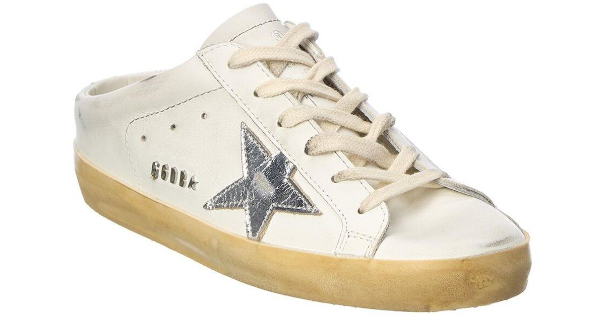 Golden Goose Superstar Sabot Leather Sneaker in White | Lyst