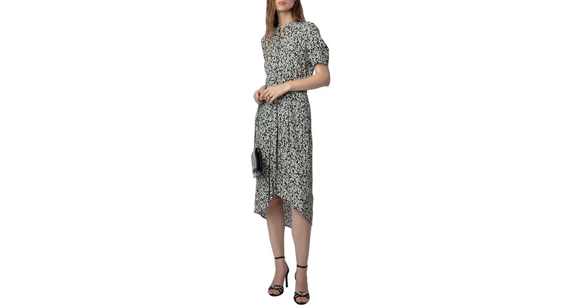 Zadig & Voltaire Rima Crepe Bico Flowers Dress | Lyst