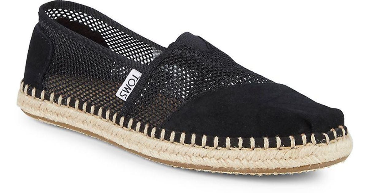 Pelmel Senaat Troosteloos TOMS Mesh Slip-on Espadrilles in Black | Lyst