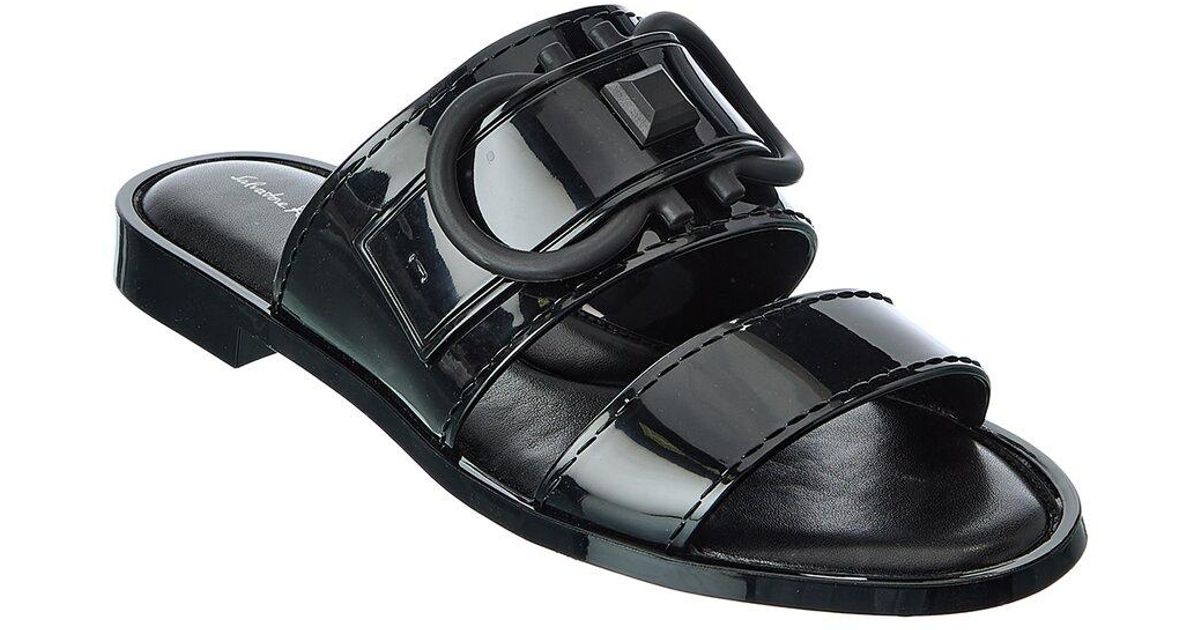 Ferragamo Synthetic Taryn Slide Sandals in Nero (Black) - Save 54 
