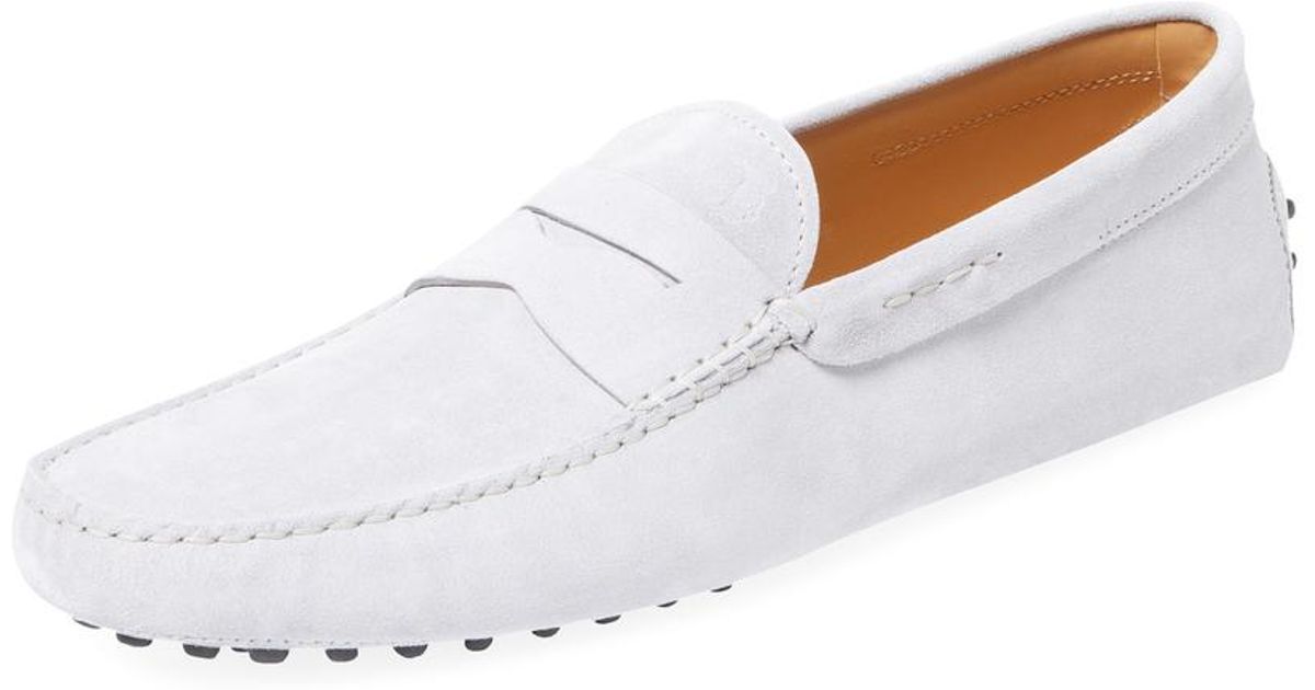 Tod's Leather Mocassino Gommini Nuovo Driving Shoes in White for Men | Lyst  Canada