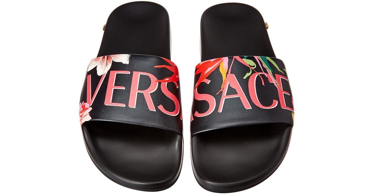 versace floral slides