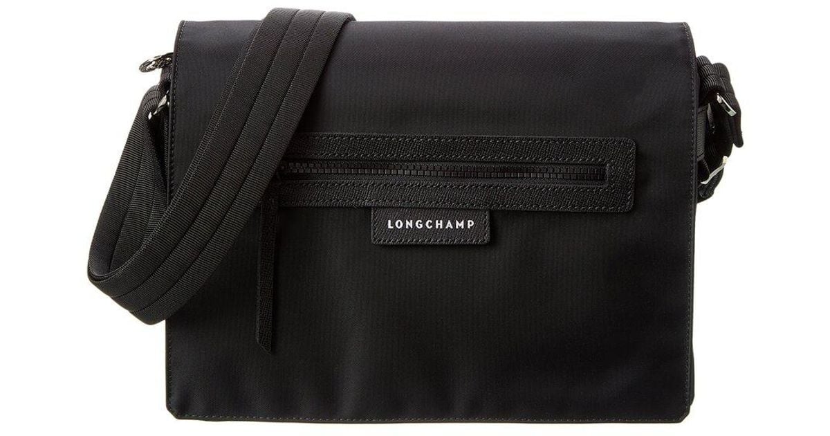 Longchamp Le Pliage Neo Nylon & Leather Messenger Bag in Black