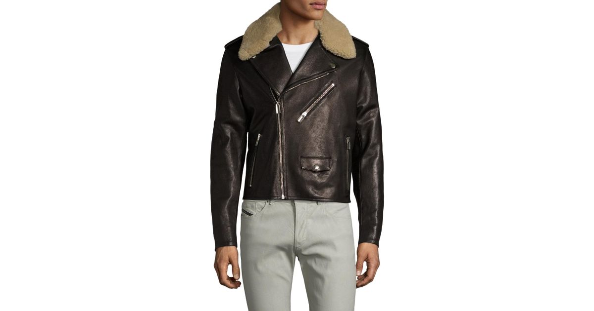 Lyst Balenciaga Leather Biker Jacket In Black For Men