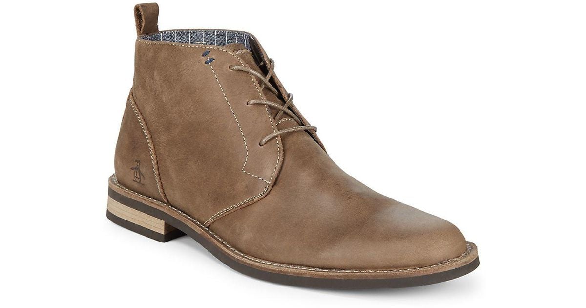 original penguin monty chukka boot black