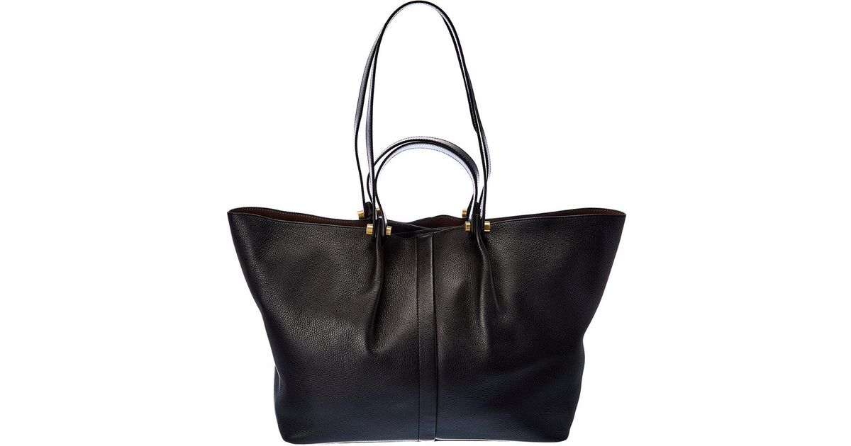 AllSaints Allington E/w Leather Tote in Black Lyst