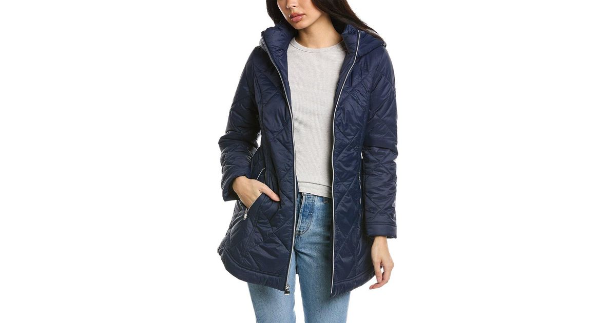 Laundry by Shelli Segal Diamond Quilted Coat in Blue Lyst