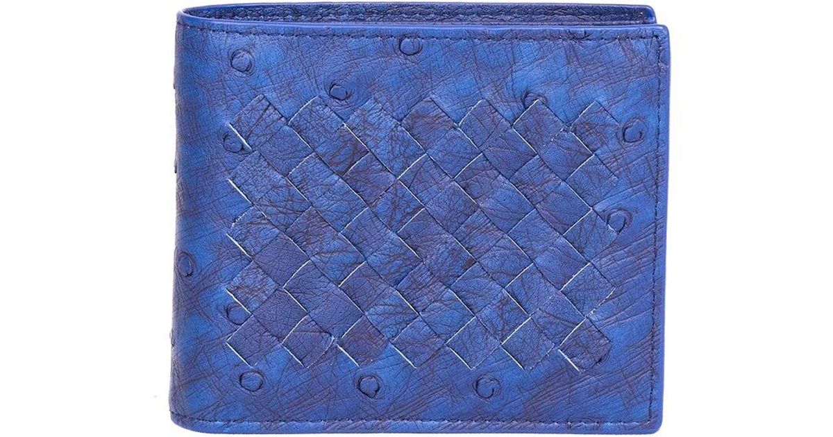 Bottega Veneta Billboard Intorechart Leather Folded Wallet in Blue for ...