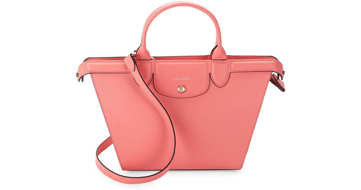longchamp le pliage heritage leather satchel