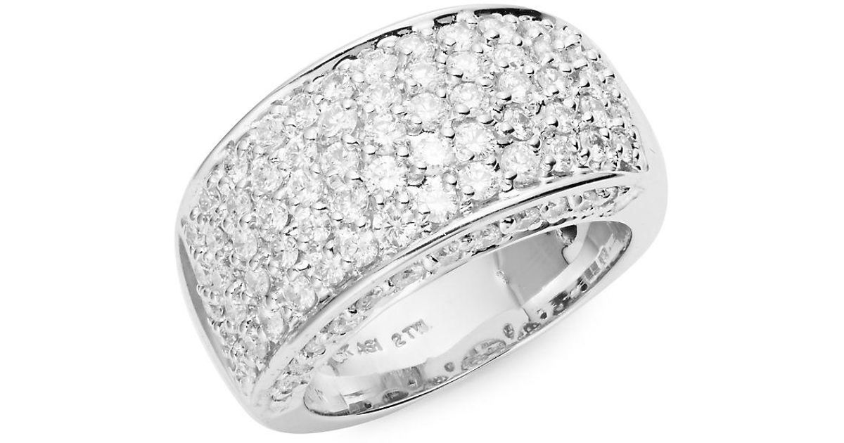 Saks Fifth Avenue 14k White Gold Diamondencrusted Ring in Metallic Lyst